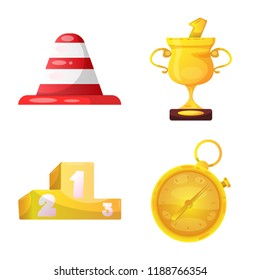 Isolated object of car and rally sign. Collection of car and race stock vector illustration.