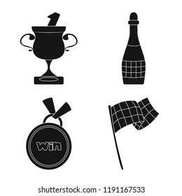 Isolated object of car and rally sign. Collection of car and race stock symbol for web.