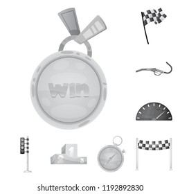 Isolated object of car and rally sign. Collection of car and race stock vector illustration.