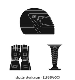 Isolated object of car and rally sign. Set of car and race stock vector illustration.