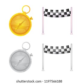 Isolated object of car and rally sign. Set of car and race stock vector illustration.