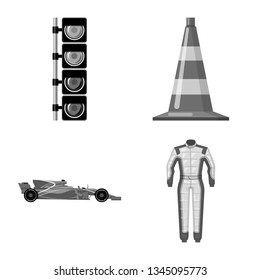 Isolated object of car and rally sign. Set of car and race stock vector illustration.