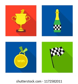 Isolated object of car and rally symbol. Collection of car and race stock vector illustration.