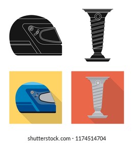Isolated object of car and rally symbol. Collection of car and race vector icon for stock.