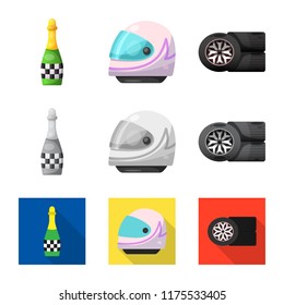 Isolated object of car and rally symbol. Collection of car and race stock symbol for web.