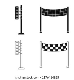 Isolated object of car and rally symbol. Collection of car and race stock symbol for web.