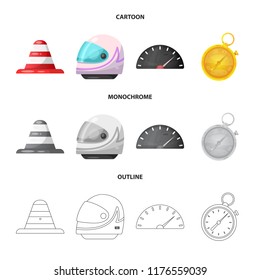 Isolated object of car and rally symbol. Set of car and race vector icon for stock.