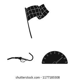 Isolated object of car and rally symbol. Collection of car and race stock symbol for web.