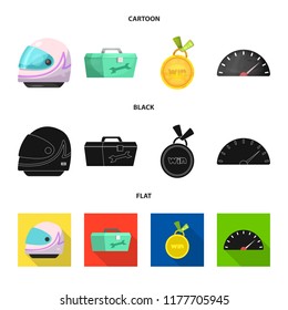Isolated object of car and rally symbol. Set of car and race stock vector illustration.