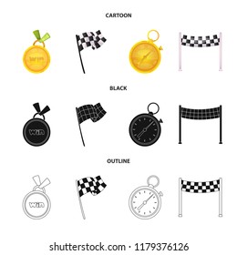 Isolated object of car and rally symbol. Set of car and race vector icon for stock.