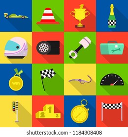 Isolated object of car and rally symbol. Set of car and race stock symbol for web.