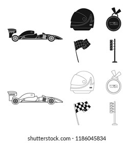 Isolated object of car and rally symbol. Set of car and race stock symbol for web.