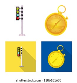 Isolated object of car and rally symbol. Collection of car and race stock vector illustration.