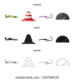 Isolated object of car and rally symbol. Set of car and race stock symbol for web.