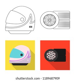 Isolated object of car and rally symbol. Set of car and race stock symbol for web.