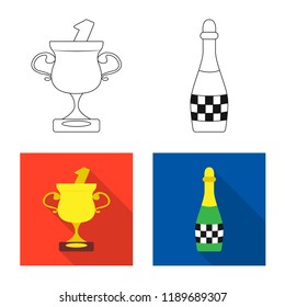 Isolated object of car and rally symbol. Collection of car and race vector icon for stock.