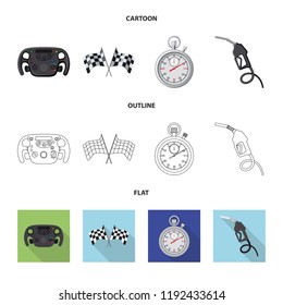 Isolated object of car and rally symbol. Set of car and race stock symbol for web.