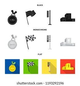 Isolated object of car and rally symbol. Set of car and race stock vector illustration.