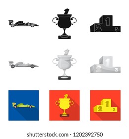 Isolated object of car and rally symbol. Collection of car and race stock symbol for web.