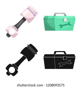 Isolated object of car and rally symbol. Collection of car and race vector icon for stock.