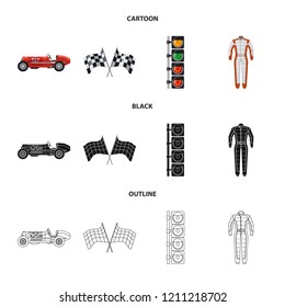 Isolated object of car and rally symbol. Set of car and race stock vector illustration.