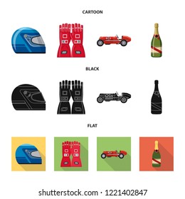 Isolated object of car and rally symbol. Collection of car and race vector icon for stock.