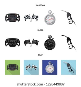 Isolated object of car and rally symbol. Set of car and race stock vector illustration.