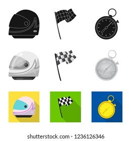 Isolated object of car and rally symbol. Collection of car and race vector icon for stock.