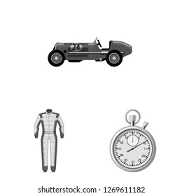 Isolated object of car and rally symbol. Set of car and race vector icon for stock.
