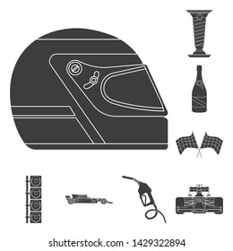 Isolated object of car and rally symbol. Collection of car and race stock vector illustration.