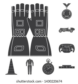 Isolated object of car and rally symbol. Set of car and race vector icon for stock.