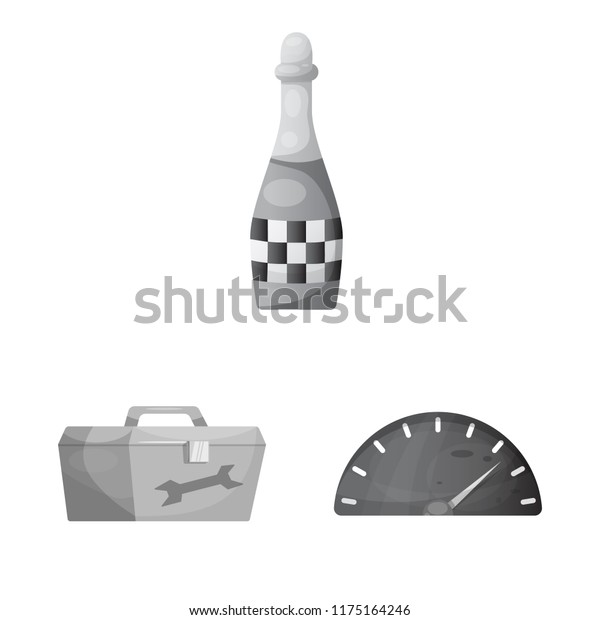 Isolated object of car and rally symbol.\
Collection of car and race vector icon for\
stock.