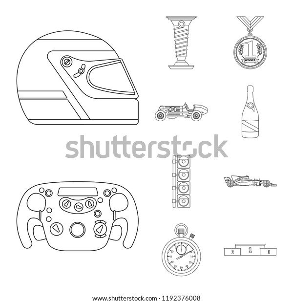 Isolated object of car and rally symbol. Set of\
car and race vector icon for\
stock.