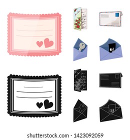 Isolated object of card and christmas icon. Collection of card and background stock vector illustration.