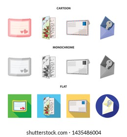 Isolated object of card and christmas icon. Set of card and background vector icon for stock.