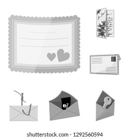 Isolated object of card and christmas logo. Set of card and background vector icon for stock.
