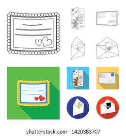 Isolated object of card and christmas sign. Collection of card and background vector icon for stock.