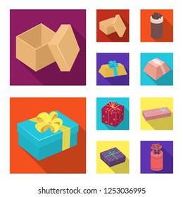 Isolated object of cardboard and delivery  logo. Collection of cardboard and label stock symbol for web.