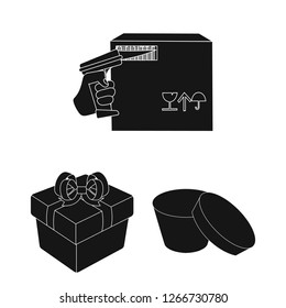 Isolated object of cardboard and delivery  logo. Collection of cardboard and label stock vector illustration.