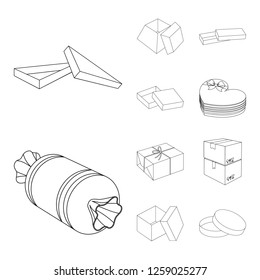 Isolated object of cardboard and delivery  sign. Collection of cardboard and label stock symbol for web.