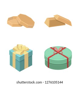 Isolated object of cardboard and delivery  symbol. Collection of cardboard and label vector icon for stock.