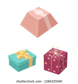 Isolated object of cardboard and delivery  symbol. Collection of cardboard and label stock vector illustration.