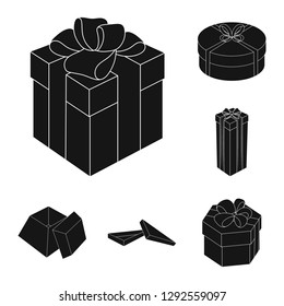 Isolated object of cardboard and delivery  symbol. Set of cardboard and label stock symbol for web.