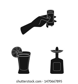 Isolated object of carnival and national logo. Collection of carnival and tequila stock symbol for web.