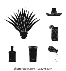 Isolated object of carnival and national symbol. Set of carnival and tequila stock symbol for web.