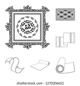 Isolated object of carpet and persian icon. Set of carpet and border stock symbol for web.