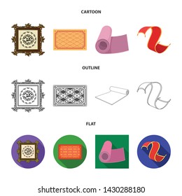 Isolated object of carpet and persian icon. Collection of carpet and border stock symbol for web.
