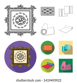 Isolated object of carpet and persian sign. Set of carpet and border vector icon for stock.