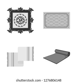 Isolated object of carpet and persian symbol. Set of carpet and border stock symbol for web.