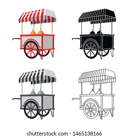 Isolated object of cart and mobile sign. Set of cart and entertainment stock vector illustration.